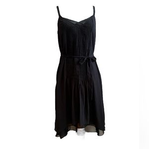 White House/Black Market, Black Pleated Fully Lined Dress, Size 00
